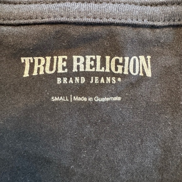 True Religion CRYSTAL HORSESHOE V NECK BABY TEE - Sz S NWT - Picture 6 of 6